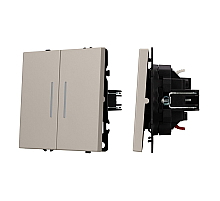 Выключатель 2 кл подсветка софт-тач кашемир Arlight SWT-MK02-SFPL-L-CA (250V, 10A) 059417(1)