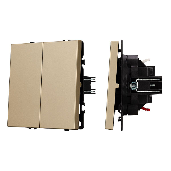 Выключатель звонковый 2 кл софт-тач золотой песок Arlight SWT-MKR2-SFPL-GD (250V, 10A) 061739(1)