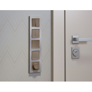 Комплект механизма 2-клавишного перекрестного выключателя 10A-250V Alfa Темная бронза матовый Quant Ambrella Volt MA633030 (AP6330, VM125)