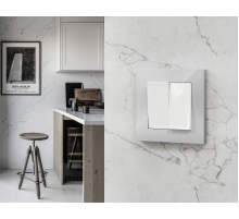 Комплект механизма 2-клавишного перекрестного выключателя 10A-250V Alfa Белый глянец Quant Ambrella Volt MA103030 (AP1030, VM125)