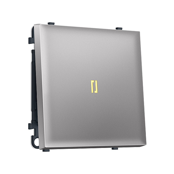 Комплект механизма 1-кл выключателя с подсветкой 3200K SIGMA Сталь матовый 10A-250V QUANT PRO Ambrella Volt MS502010 (SP5020, PR101, G11Y)