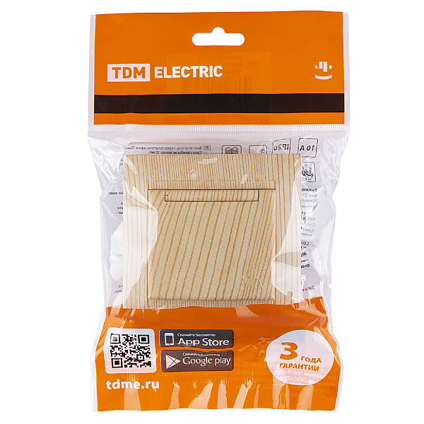 Выключатель двухклавишный с подсветкой Лама TDM Electric SQ1815-0305