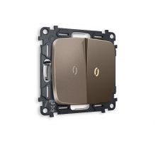 Комплект механизма 2-кл выключателя с подсветкой Ambrella Volt Omega MO634010