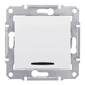 Переключатель одноклавишный с синей подсветкой Schneider Electric Sedna 10A 250V SDN1500121