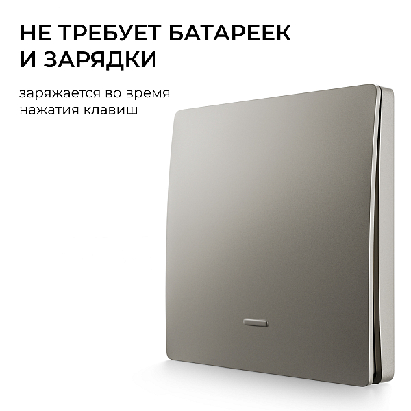 Выключатель кинетический 1кл., IP44, 2,4 ГГц, Smart, сер. Apeyron 04-78