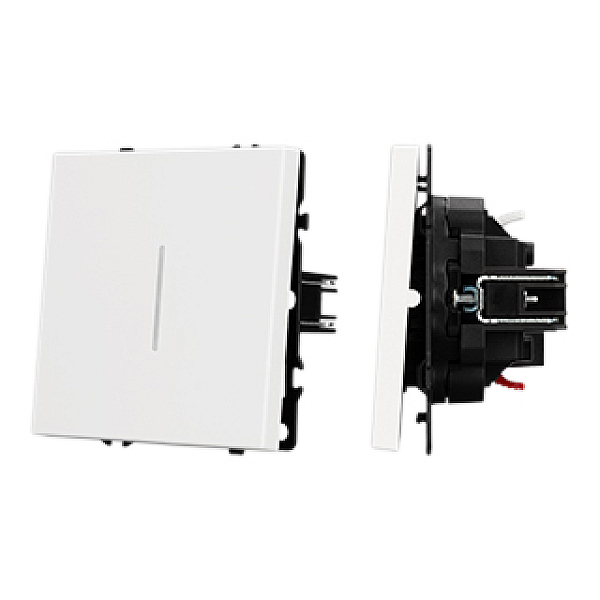 Выключатель звонковый 1 кл подсветка софт-тач белый кварц Arlight SWT-MKR1-SFPL-L-WH (250V, 10A) 061737(1)
