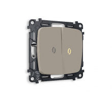 Комплект механизма 2-кл проходного выключателя с подсветкой Ambrella Volt Omega MO364030