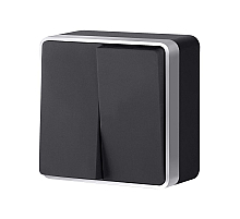 Выключатель двухклавишный Werkel Gallant (черный с серебром) W5020034 4690389164156 a051142