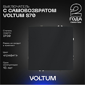 Выключатель с самовозвратом одноклавишный Voltum S70 VLS010607 (графит)