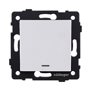 Выключатель 1-клавишный 10А/250В с LED подсветкой, белый Kollinger REA-S-002WH для Aspekt, Eleganz, Reflex