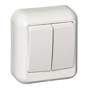 Выключатель 2-клавишный Schneider Electric Прима A56-029I-B