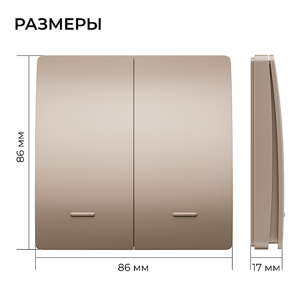 Выключатель кинетический 2кл., IP44, 2,4 ГГц, Smart, беж. Apeyron 04-76