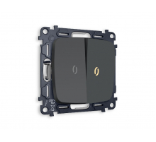 Комплект механизма 2-кл проходного выключателя с подсветкой Ambrella Volt Omega MO904030