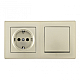 Выключатель одноклавишный с розеткой Arte Milano SET06-2-30-1-40-1 shampan