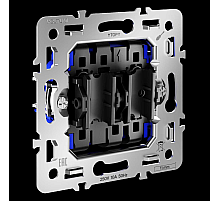 Механизм проходного переключателя двухклавишного 10А Voltum S70 VLS0203M