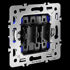 Механизм проходного переключателя двухклавишного 10А Voltum S70 VLS0203M