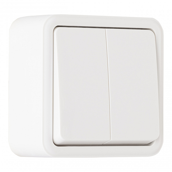 Выключатель двухклавишный проходной Arte Milano 310.32-2.white