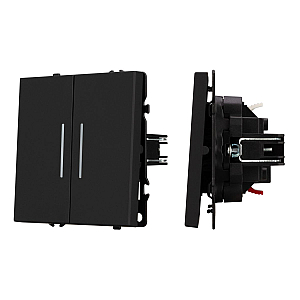 Выключатель проходной 2 кл подсветка софт-тач черный оникс Arlight SWT-MKP2-SFPL-L-BK (250V, 10A) 054267(1)