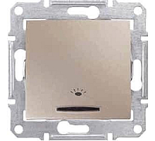 Выключатель кнопочный с синей подсветкой Свет Schneider Electric Sedna 10A 250V SDN1800168