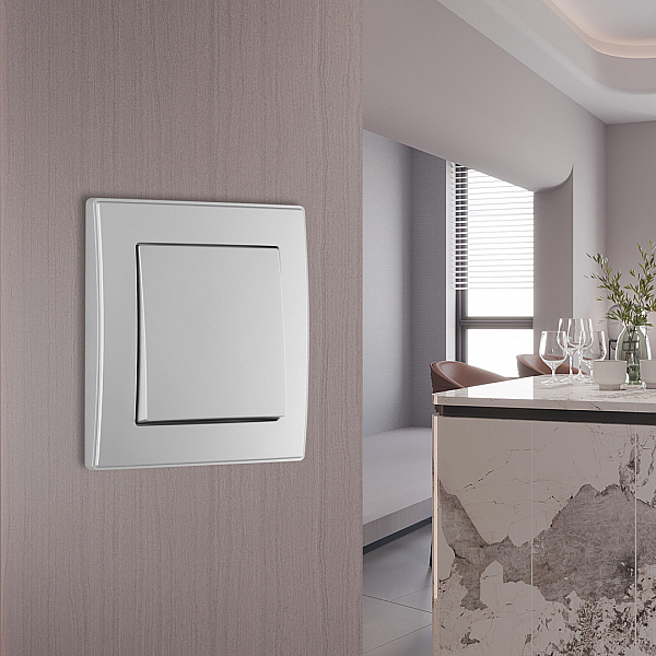 Выключатель одноклавишный Arte Milano SET06-1-30-1 silver