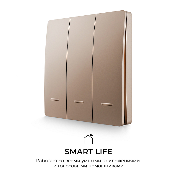 Выключатель кинетический 3кл., IP44, 2,4 ГГц, Smart, беж. Apeyron 04-77