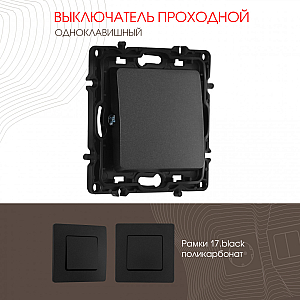 Выключатель одноклавишный проходной Arte Milano 217.32-1.black