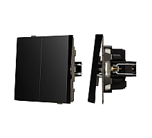 Механизм выключателя двухклавишный непроходной Arlight SWT-TENDO-MK02-PL-BK (230V, 10A) 054059