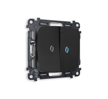 Комплект механизма 2-кл проходного выключателя с подсветкой Ambrella Volt Omega MO804040