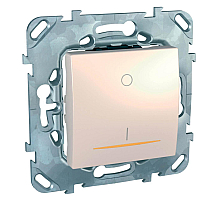 Выключатель одноклавишный 2P с подсветкой Schneider Electric Unica 16A 250V MGU5.262.25SZD