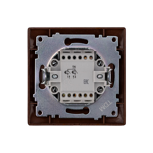 Выключатель двухклавишный с подсветкой Лама TDM Electric SQ1815-0405