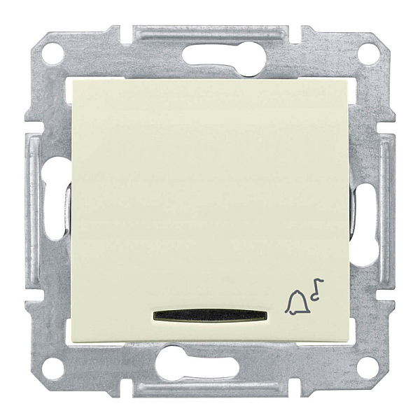 Выключатель кнопочный с синей подсветкой Звонок Schneider Electric Sedna 10A 250V SDN1600447