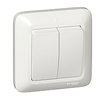 Выключатель 2-клавишный Schneider Electric Прима S56-043-B