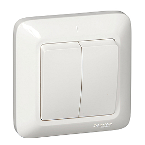 Выключатель 2-клавишный Schneider Electric Прима S56-043-B