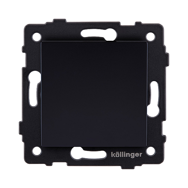 Выключатель кнопочный 1-клавишный 10А/250В, черный Kollinger REA-S-005BK для Aspekt, Eleganz, Reflex