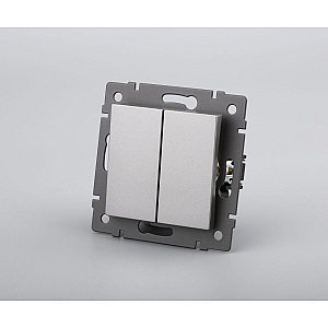 Механизм выключателя двухклавишный проходной Arlight SWT-MKP2-PL-GR-V (250V, 10A) 049894