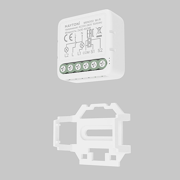 Wi-Fi выключатель двухканальный (без нуля) Maytoni Technical Smart home MSN002