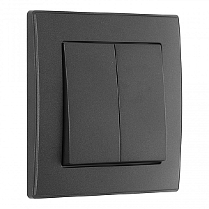 Выключатель двухклавишный Arte Milano SET06-1-30-2 black