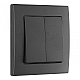 Выключатель двухклавишный Arte Milano SET06-1-30-2 black