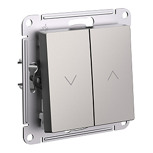 Выключатель 2-клавишный жалюзи, 10А, механизм Systeme Electric AtlasDesign Шампань ATN000519