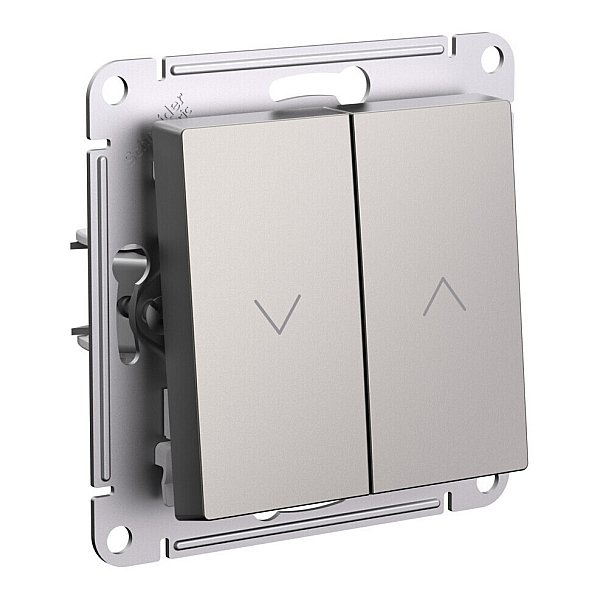 Выключатель 2-клавишный жалюзи, 10А, механизм Systeme Electric AtlasDesign Шампань ATN000519