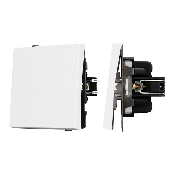 Механизм выключателя одноклавишный проходной Arlight SWT-TENDO-MKP1-PL-WH (230V, 10A) 054148