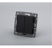Механизм выключателя двухклавишный проходной Arlight SWT-MKP2-PL-BK-V (250V, 10A) 049893