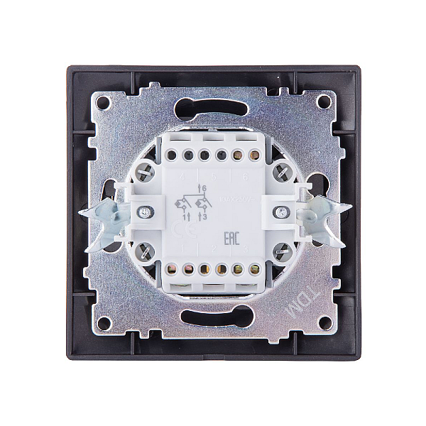 Выключатель двухклавишный с подсветкой Лама TDM Electric SQ1815-0647