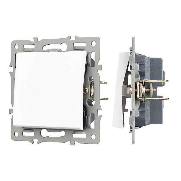 Механизм выключателя одноклавишный непроходной Arlight SWT-MK01-PL-WH (250V, 16A) 043710