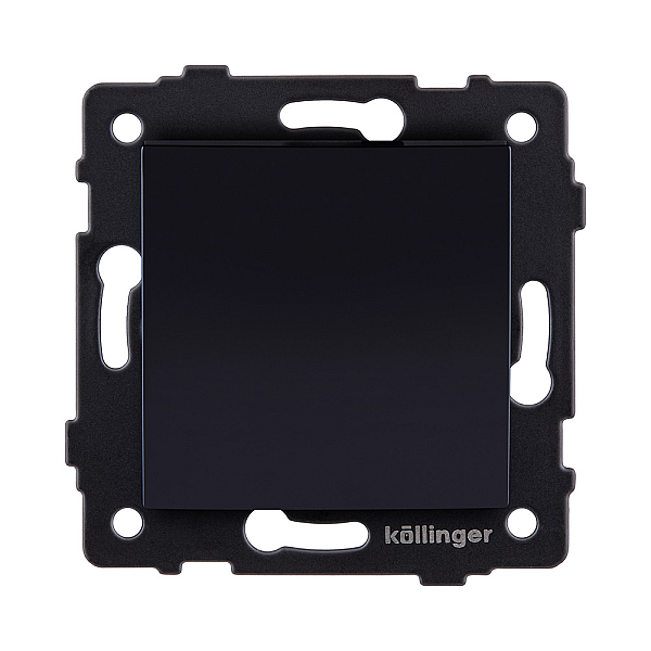 Выключатель 1-клавишный 10А/250В, изогнутый, черный Kollinger REA-R-001BK для Aspekt, Eleganz, Reflex