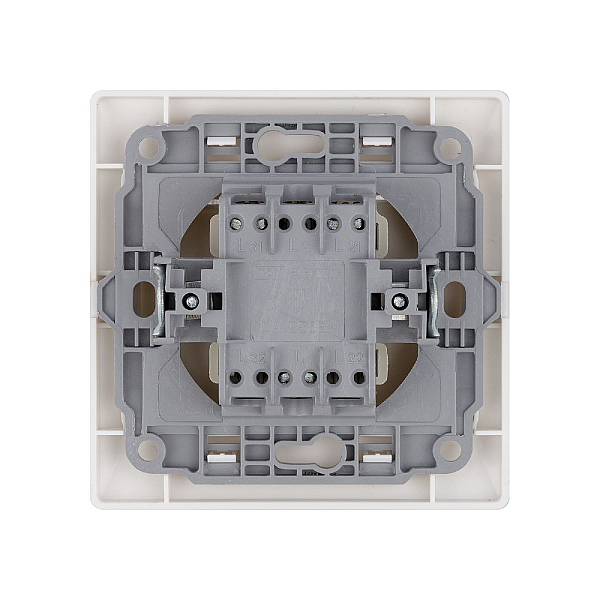 Выключатель двухклавишный с подсветкой Ильмень TDM Electric SQ1823-0004