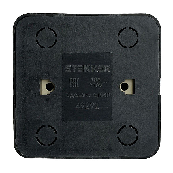 Выключатель одноклавишный Stekker София с подсветкой черный MSW10-11-20-02 49292
