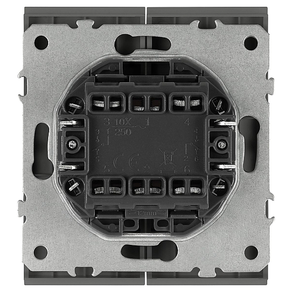 Переключатель Эра Arktik 16-1106-06 двойной 10АХ-250В графит Б0070369