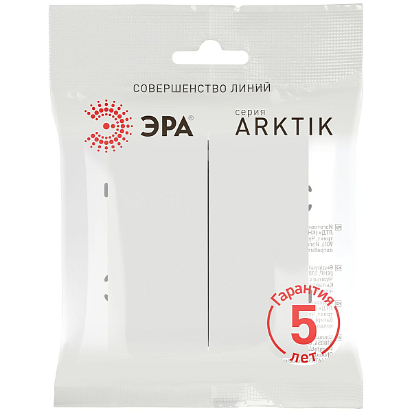 Переключатель Эра Arktik 16-1106-08 двойной 10АХ-250В белый матовый Б0070371