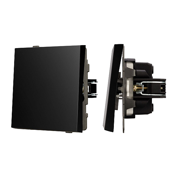 Механизм выключателя одноклавишный проходной Arlight SWT-TENDO-MKP1-PL-BK (230V, 10A) 054041